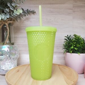 Starbucks Lemongrass Lime Green Studded 16 oz Glow in the Dark Cup Halloween